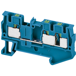 NSYTRP43BL – Terminal block, Linergy TR, push-in type, feed through, 3 points, 4mm², blue, set of 50