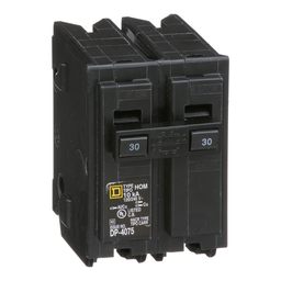 HOM230 – Mini circuit breaker, Homeline, 30A, 2 pole, 120/240VAC, 10kA AIR, standard type, plug in, UL