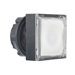 ZB5CH313 – Head for illuminated push button, Harmony XB5, square white flush, 22mm, universal LED, push to release, unmarked