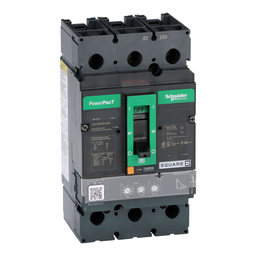 JDL36250U33X – Circuit breaker, PowerPacT J, 250A, 3 pole, 600VAC, 14kA, lugs, Micrologic 3.2S, 80%
