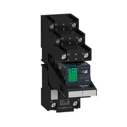 RXM2AB2BDPVS – miniature, Harmony Electromechanical Relays, 12A, 2CO, with LED, with lockable test button, separate terminals socket, 24V DC