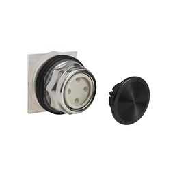 9001KR4B – Push-button head, Harmony 9001K, metal, snap-in plastic mushroom 35mm, black, 30mm, spring return
