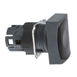 ZB6DA2 – Head for non illuminated push button, Harmony XB6, black rectangular flush, 16mm, integral LED, spring return, unmarked