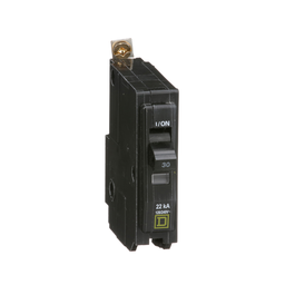 QOB130VH – Mini circuit breaker, QO, 30A, 1 pole, 120/240VAC, 22kA, bolt on