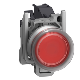 XB4BP42GEX – Complete push button, Harmony XB4 – ATEX D, red projecting with boot, metal, 22mm, spring return, 1NC