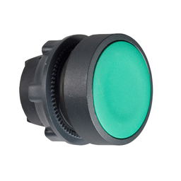 ZB5AH03 – Head for non illuminated push button, Harmony XB5, green flush, 22mm, spring return, unmarked