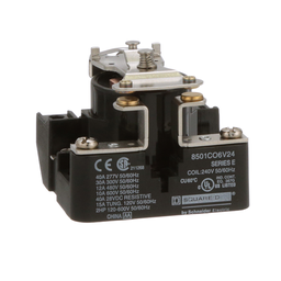 8501CO6V24 – Power Relay, Type C, 2.0 HP, 30A resistive at 300 VAC, SPST, 1 normally open contact, 240 VAC coil