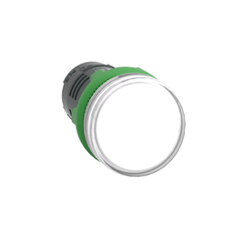 XB5EVB1 – Monolithic pilot light, Harmony XB5, grey plastic, white, 22mm, universal LED, plain lens, 24V AC DC
