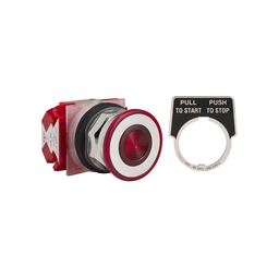 9001KR9RH8 – Push button, Harmony 9001K, metal, mushroom 41mm, red, 30mm, 2 positions, push pull, 2NC