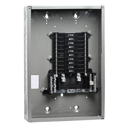 QO120L125PWG – Load center, QO, 1 phase, 20 spaces, 20 circuits, 125A convertible main lugs, PoN, NEMA1, wide gutter