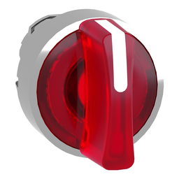 ZB4BK1543 – Head for illuminated selector switch, Harmony XB4, chromium metal, red handle, 22mm, universal LED, 3 positions,