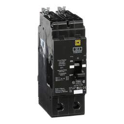 EGB24050 – Mini circuit breaker, E-Frame, 50A, 2 pole, 480Y/277VAC, 65kA max, bolt on