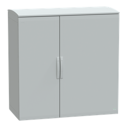 NSYPLAT12126G – Floor standing polyester enclosure, Thalassa PLA, plain door, ventilated canopy, 1250x1250x620mm, IP44, IK10