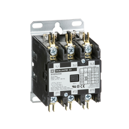 8910DPA33V04 – Contactor, Definite Purpose, 30A, 3 pole, 20HP at 575VAC, 3 phase, 277VAC 60Hz coil, open