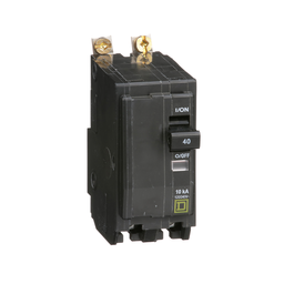 QOB240 – Mini circuit breaker, QO, 40A, 2 pole, 120/240VAC, 10kA, bolt on