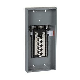 HOM2040L225PGC – Load center, Homeline, 1 phase, 20 spaces, 40 circuits, 225A convertible main lugs, PoN, NEMA1, gnd bar, combo cover