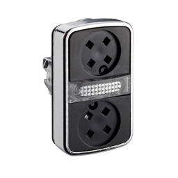 ZB4BW7A9 – Head for illuminated double headed push button, Harmony XB4, flush/flush pushbutton 22mm without cap