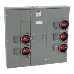 MPR85200 – Meter center, MP Meter-Pak, 5 sockets, no bypass, 5 jaws, 800A bus, 200A max breaker rating, ringless