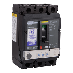 HDL36150U31XSA – Circuit breaker, PowerPacT H, 150A, 3 pole, 600VAC, 14kA, lugs, Micrologic 3.2, 80%, shunt