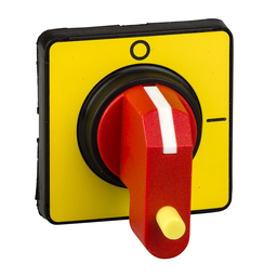 KCC1YZ – Handles and front plates,TeSys Control,red handle,yellow front,1 padlocking,fixing by Ø22.5