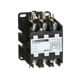 8910DPA53V02 – Contactor, Definite Purpose, 50A, 3 pole, 30HP at 575VAC, 3 phase, 110/120VAC 50/60Hz coil, open