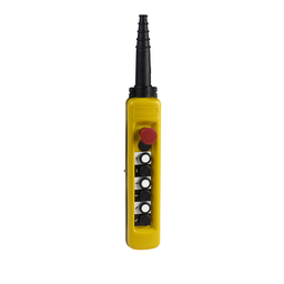 XACA67131 – Pendant control station, Harmony XAC, plastic, yellow, 6 push buttons 1NO, 1 emergency stop latching 3NC