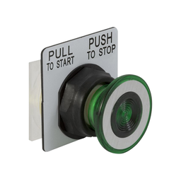 9001SKR9G – Push-button head, Harmony 9001SK, plastic, mushroom 41mm, green, 30mm, 2 positions, push-pull