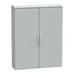 NSYPLAT12103G – Floor standing polyester enclosure, Thalassa PLA, plain door, ventilated canopy, 1250x1000x320mm, IP44, IK10