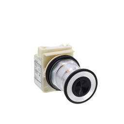 9001KR8P1G – Illuminated push-button head, Harmony 9001K, metal, mushroom 41mm, green, 30mm, 3 positions, return to center, 110-120V