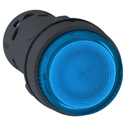 XB7NW36B1 – Monolithic illuminated push button, Harmony XB7, plastic, blue, 22mm, integral LED, spring return, 24V AC DC, 1NO