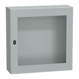 NSYS3D8825T – Wall mounted steel enclosure, PanelSeT S3D, transparent door, without mounting plate, 800x800x250mm, IP66, IK08