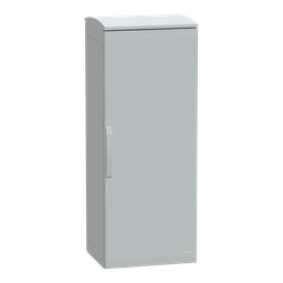 NSYPLAT1254G – Floor standing polyester enclosure, Thalassa PLA, plain door, ventilated canopy, 1250x500x420mm, IP44, IK10