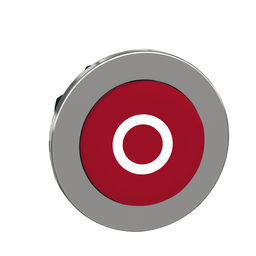 ZB4FL432 – Flush mounted projecting push button head, Harmony XB4, metal, red, 30mm, spring return, marked O