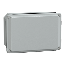 NSYDBN1510 – Metal industrial box – low plain cover – H155xW105xD61 – IP55 – grey RAL 7035