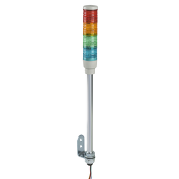 XVC4B4 – Monolithic pre wired tower light, Harmony XVC, plastic, red orange green blue, 40mm, tube mounting, steady, IP23, 24V AC DC
