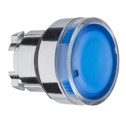 ZB4BW36 – Head for illuminated push button, Harmony XB4, metal, flush, blue, 22mm, spring return, plain lens for BA9s bulb