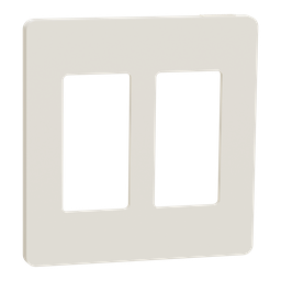 SQWP141002LA – Cover frame, X Series, 2 gangs, screwless, light almond, matte finish