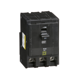 QO380 – Mini circuit breaker, QO, 80A, 3 pole, 120/240VAC, 10kA, plug in