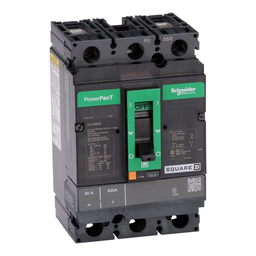 HJL26050 – Circuit breaker, PowerPacT H, 50A, 2 pole, 600VAC, 25kA, lugs, thermal magnetic, 80%