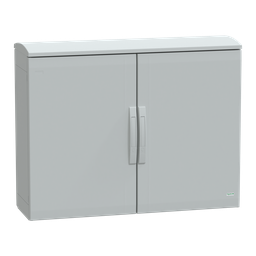 NSYPLAT7103G – Floor standing polyester enclosure, Thalassa PLA, plain door, ventilated canopy, 750x1000x320mm, IP44, IK10