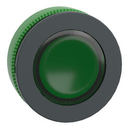 ZB5FW333 – Head for illuminated push button, Harmony XB5, antimicrobial, green, white, 30mm, universal LED, plain lens