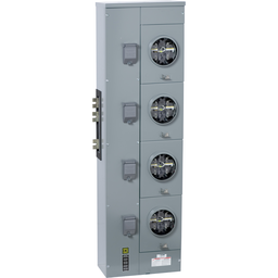 EZML114225CU – Branch unit, EZ Meter-Pak, 225A, 4 x 5 jaw sockets, 120/240VAC, lever bypass, ringless, 1200A Cu busbar