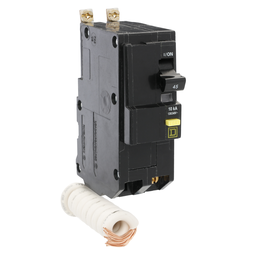 QOB245GFI – Mini circuit breaker, QO, 45A, 2 pole, 120/240VAC, 10kA, bolt on, 6mA grd fault A, pigtail