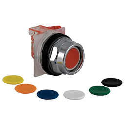9001KR2UH13 – Push-button, Harmony 9001K, metal, recessed, 7 colours choice, 30mm, spring return, 1 C/O