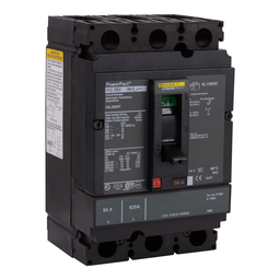HGL36050T – Circuit breaker, PowerPacT H, 50A, 3 pole, 600VAC, 18kA, lugs, thermal magnetic, 80%, interchangeable trip unit