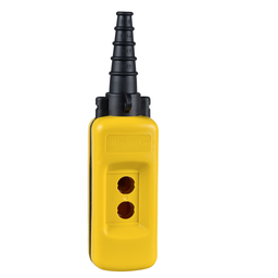 XACA02H7 – Empty pendant control station, Harmony XAC, plastic, yellow, 2 cut outs, UL CSA certified