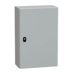 NSYS3D6420P – Wall mounted steel enclosure, PanelSeT S3D, plain door, with mounting plate, 600x400x200mm, IP66, IK10