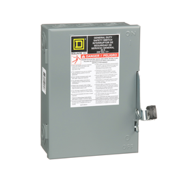DU321 – Safety switch, general duty, non fusible, 30A, 3 pole, 3 wire, 7.5hp, 240VAC, NEMA 1