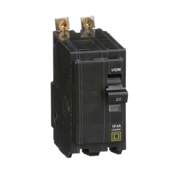 QOB220CP – Mini circuit breaker, QO, 20A, 2 pole, 120/240VAC, 10kA, bolt on, consumer pack
