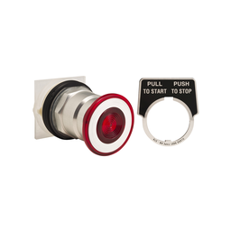 9001KR8R – Push button head, Harmony 9001K, metal, mushroom 41mm, red, 30mm, 3 positions, return to center